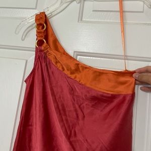 Arden B One Shoulder Silk Tank Top